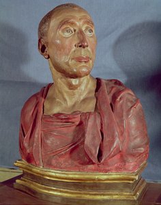Niccolo da Uzzano condottiere (1359-1431) portré mellszobra (polikróm terrakotta) (lásd még: 85211 és 100339)